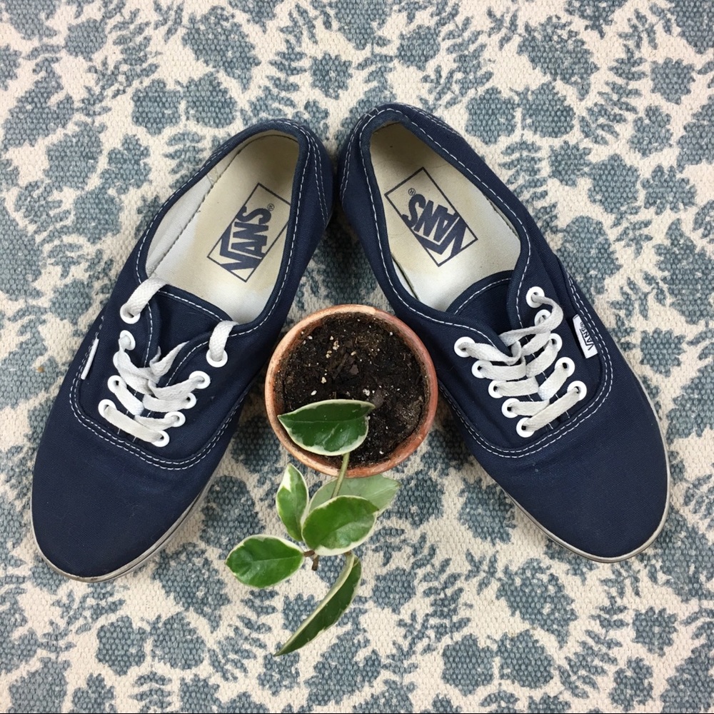 Vans Size 7.5 Navy Blue Slim Soles